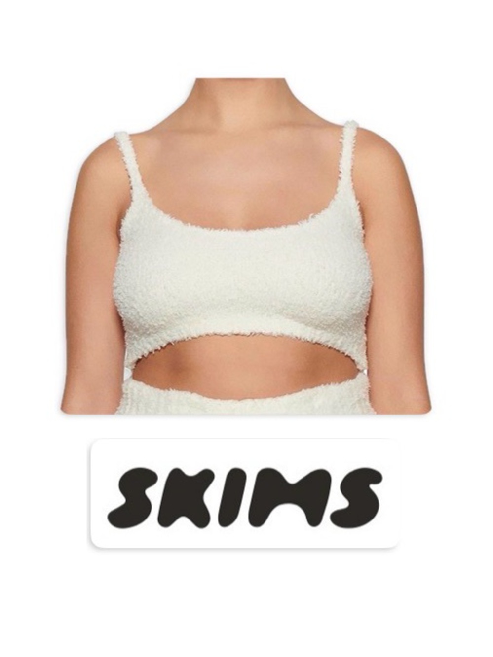 NWT [SKIMS] Cozy Knit Sherpa Bralette Cropped Tank Top Cami in Bone Womens 2X/3X - Picture 2 of 10